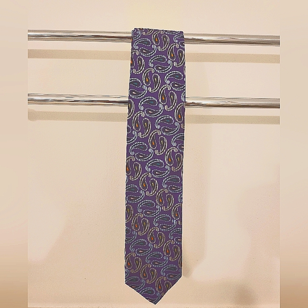 Robert Talbott Purple Paisley 100% Silk Tie